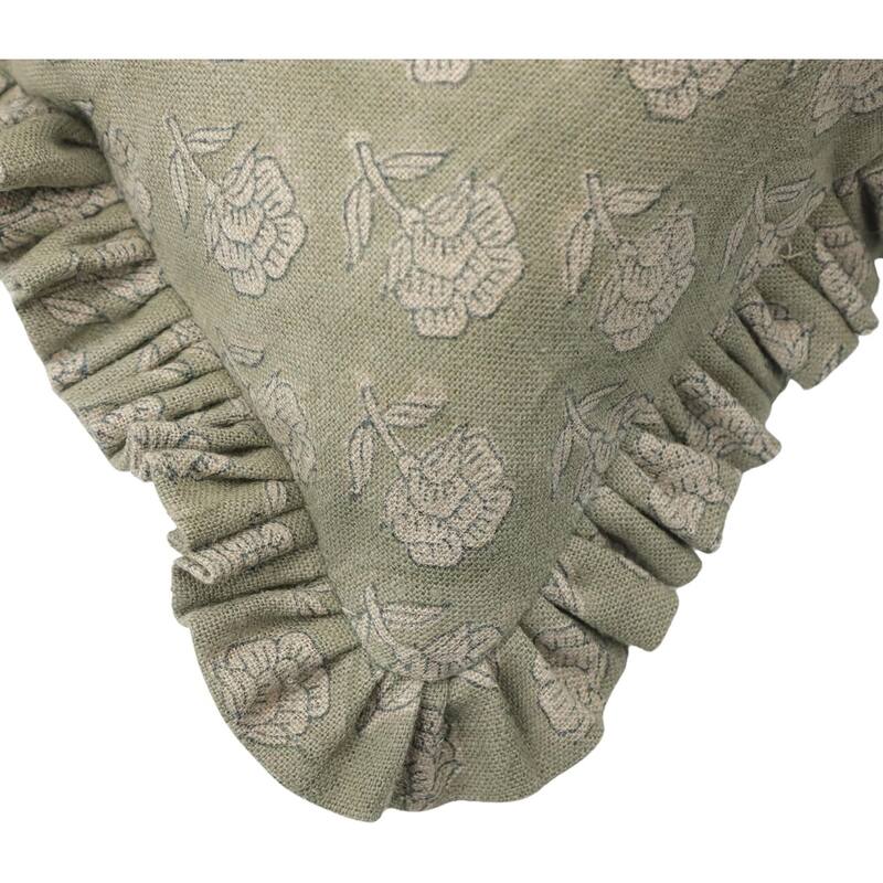 Fabdivine Linen Farmhouse Block print pillow Cover
