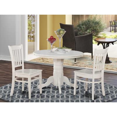 HomeStock 5-Pc Buttermilk and Cherry Solid Wood Top - Dining Room Set - Seats 4