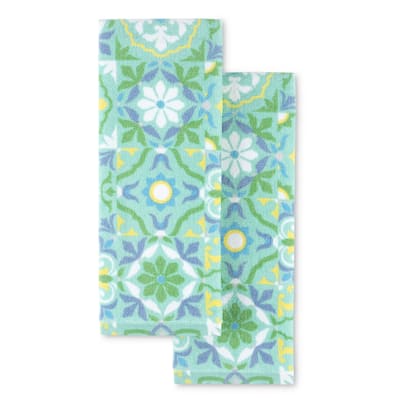 Fiesta Worn Tiles Kitchen Towels 2-Pack Set, 16"x28"