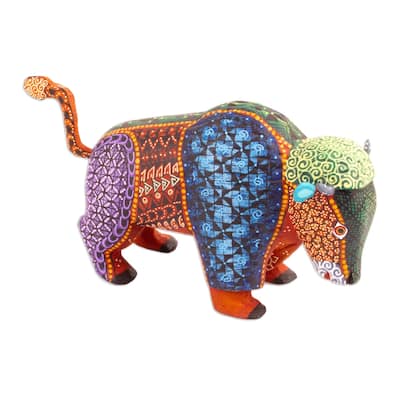 Novica Handmade Buffalo Dream Wood Alebrije Sculpture