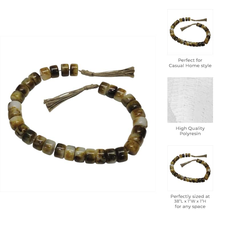 Resin Jute Decorative Beads Tassel Accents Featuring Woven Detailing