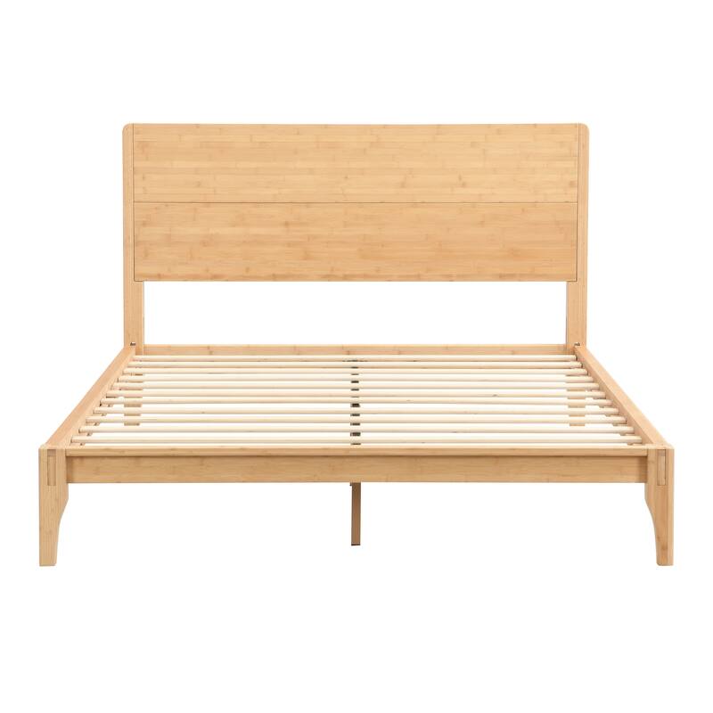 Eco-Chic Bamboo Platform Bed with Storage Space by Harper&Bright Designs