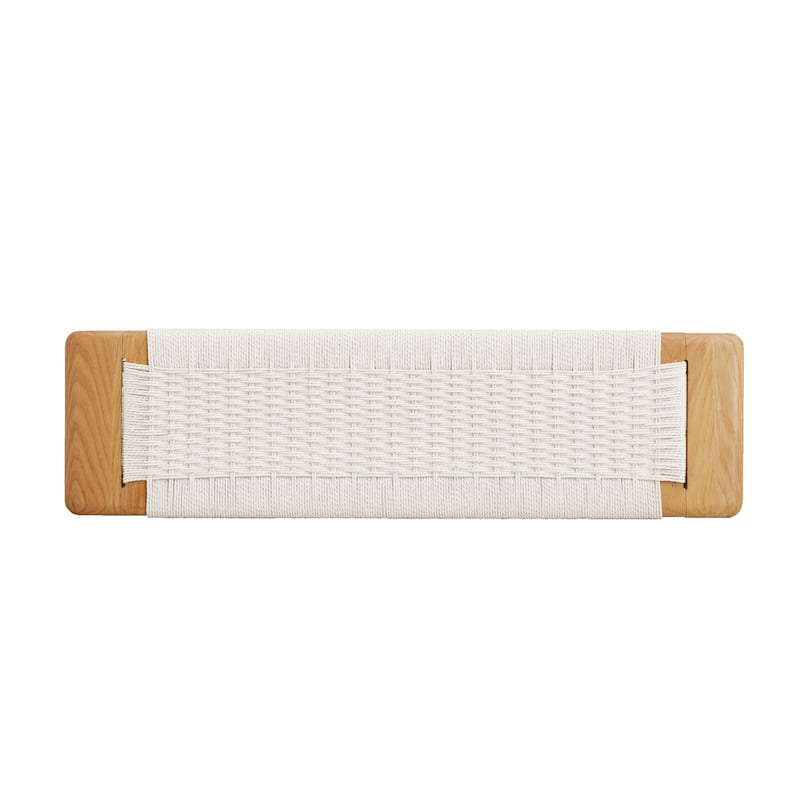 Christopher Knight Home - Delaney Solid Oak Wood Bench with Handwoven Cane Seat