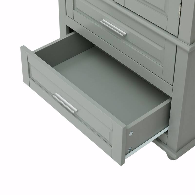 Tall Storage Cabinet with Two Drawers