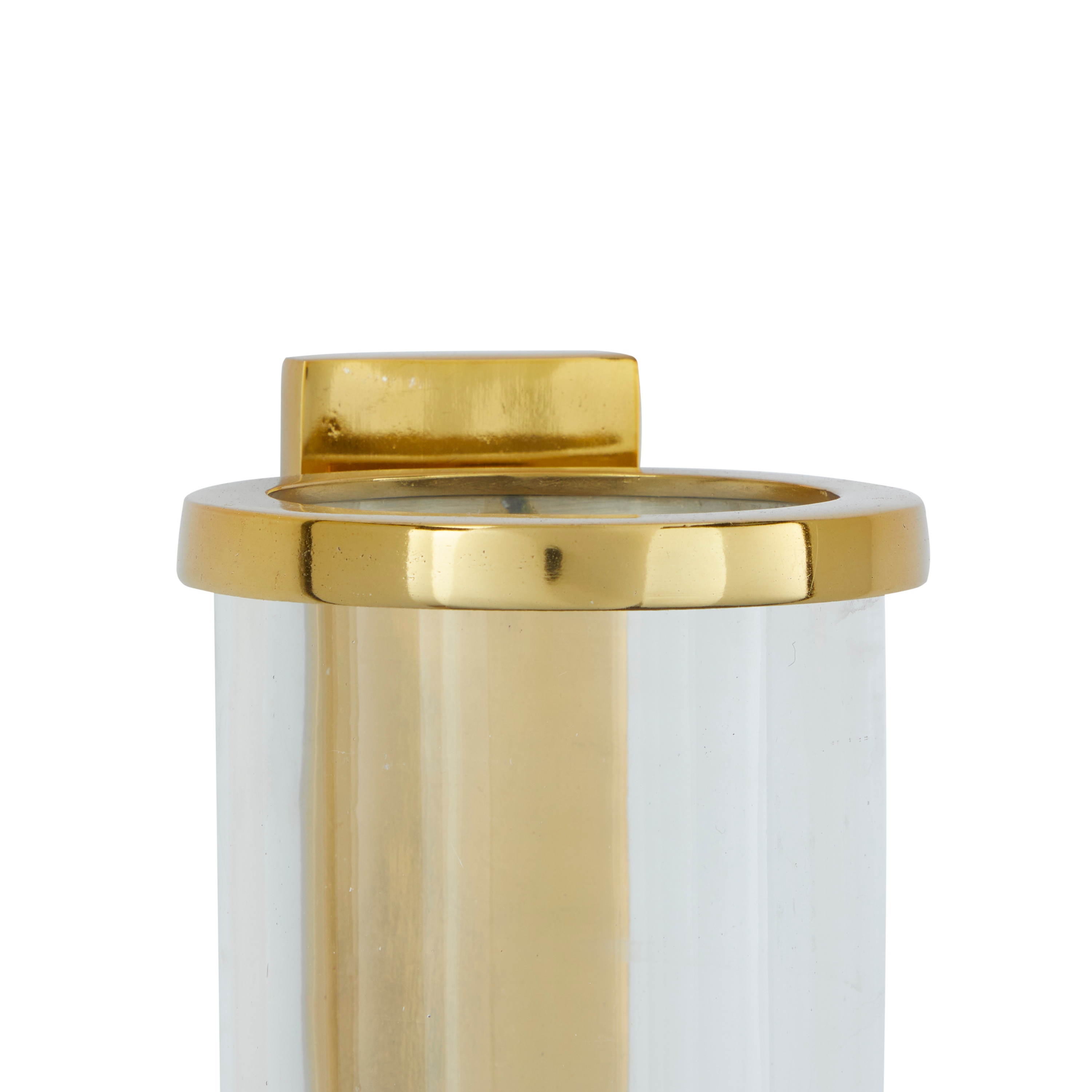 Contemporary Metal and Glass Wall Sconce in Silver, Gunmetal, or Gold - 5 x 7 x 16