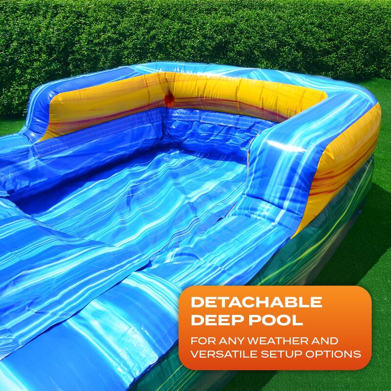 JumpOrange 15 FT Mermaid Commercial Grade Inflatabale Water Slide with Pool (with Blower)