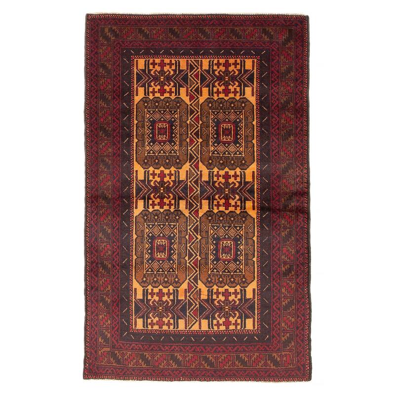 ECARPETGALLERY Hand-knotted Baluch Beige Wool Rug - 3'5 x 5'6 - Beige - 3'5 x 5'6