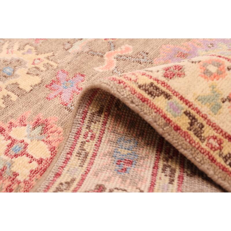 ECARPETGALLERY Hand-knotted Modern Oushak Brown Wool Rug - 3'11 x 6'0