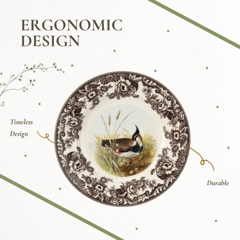 Spode Woodland Dinner Plate Birds Motif - 10.5