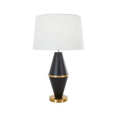 Metal Room Table Lamp with Gold Accents - Black or White - CosmoLiving by Cosmopolitan