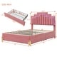 preview thumbnail 5 of 52, Velvet LED Upholstered Platform Bed with RGB Lights