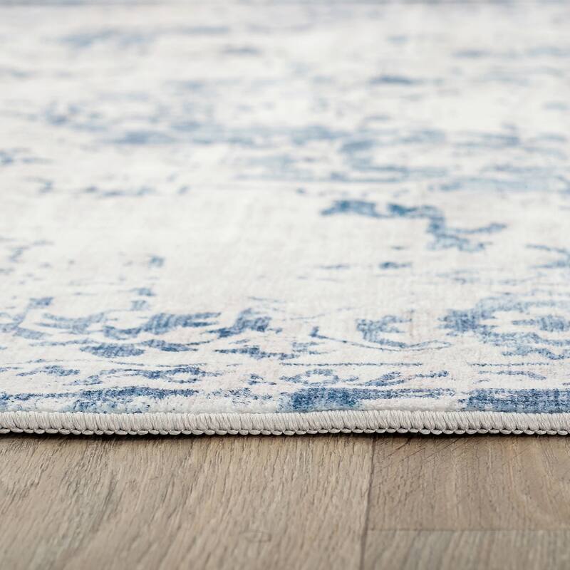 World Rug Gallery Traditional Vintage Distressed Washable Non Slip Area Rug
