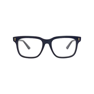 Gucci Square-Frame Recycled Acetate Optical Frames, Transparent Lens, SHINY PEARLED DARK BLUE Frame