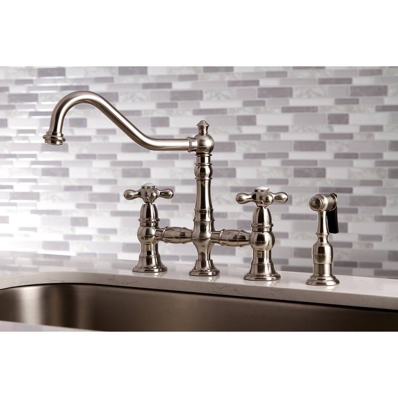 Kingston Brass Restoration Bridge Kitchen Faucet