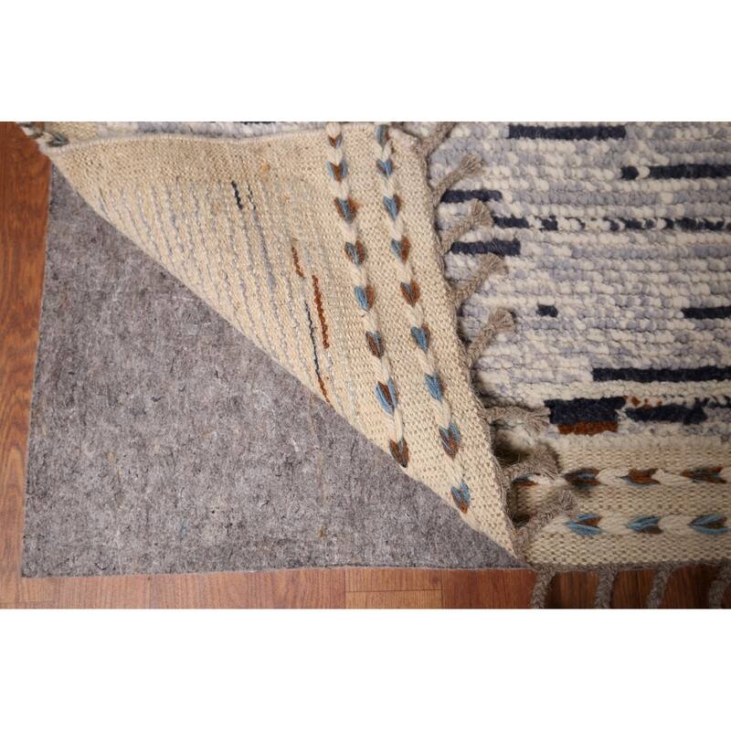 Abstract Moroccan Oriental Large Area Rug Handmade Wool Carpet - 9'10"x 14'7"