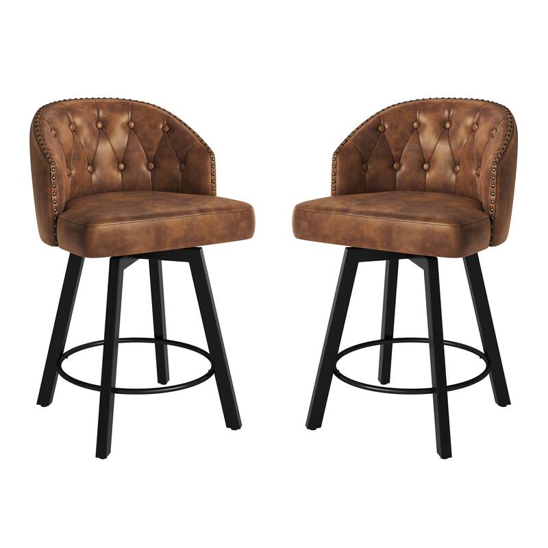 26" Swivel Counter Height Bar Stools Upholstered Counter Stools - 26" H