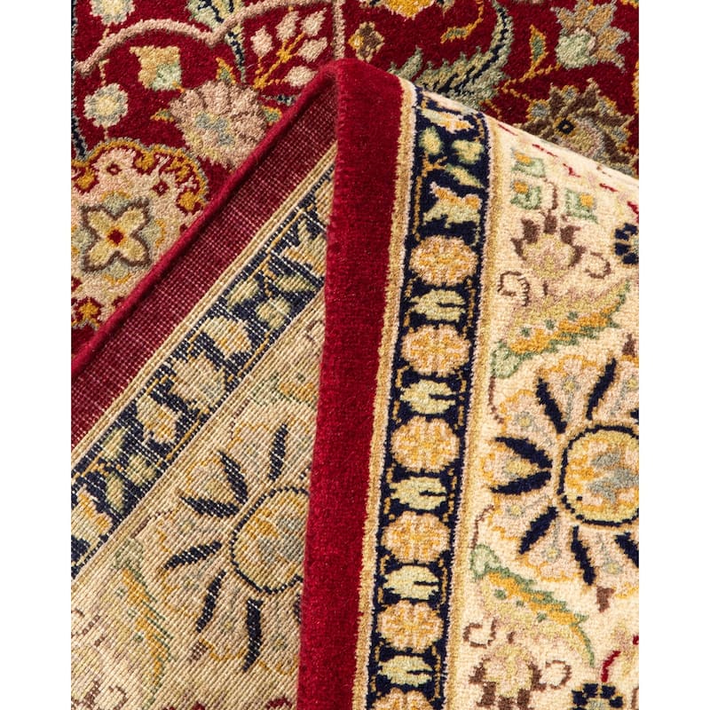 Overton Hand Knotted Wool Traditional Oriental Red Area Rug - 4' x 6'