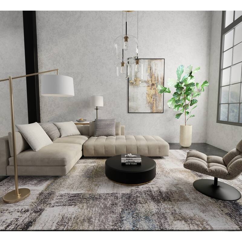 Peavy R39Q9 Abstract Modern Area Rug