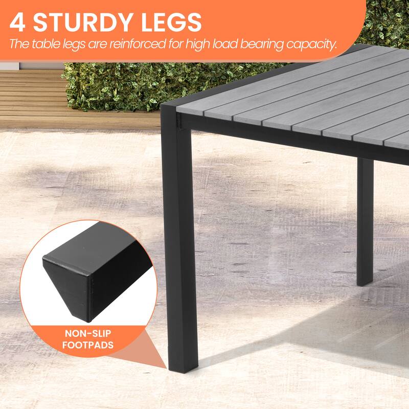 Pellebant Premium Outdoor Patio Aluminum Dining Table with Umbrella Hole
