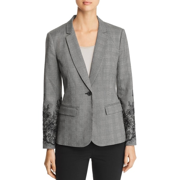 Le Gali Womens Lucia One-Button Suit Jacket Floral Print Long Sleeves - Black Multi. Opens flyout.