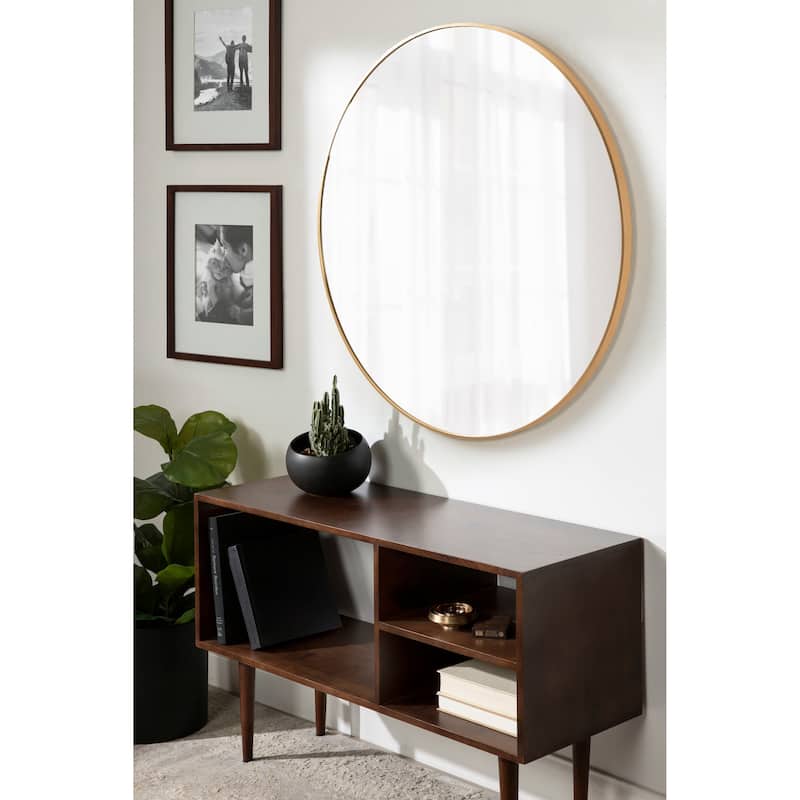 Kate and Laurel Zayda Metal Round Mirror