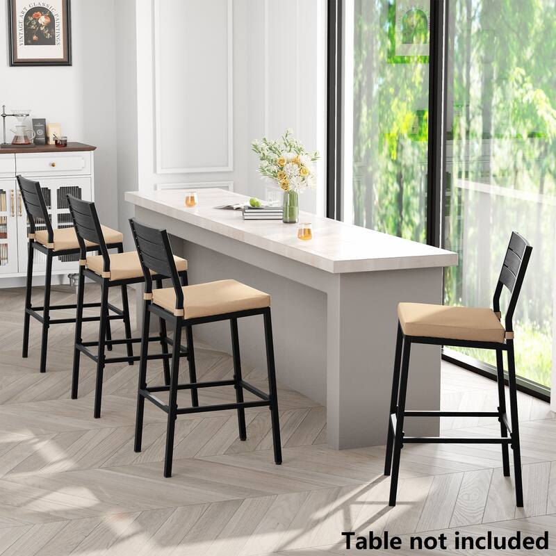 2/4PCS Outdoor Barstools with Cushion