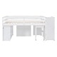preview thumbnail 53 of 57, Artsy Full Size Loft Bed with Retractable Writing Desk and 3 Drawers, Wooden Loft Bed with Storage Stairs and Shelves, Espresso