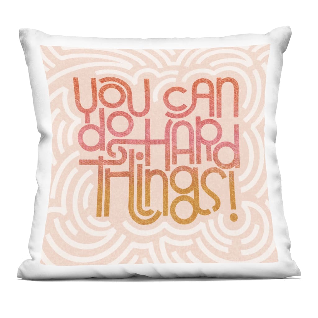 Stupell Pastel You Can Do Hard Things Decorative Printed Throw Pillow Design by Sarah Hickman