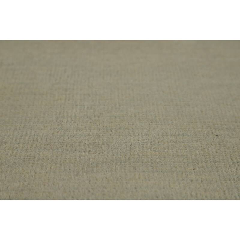 Hand Knotted Oriental 100% Wool Carpet Modern Solid Green Gabbeh Runner Rug - 9' 8'' X 3' 2''