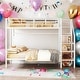 preview thumbnail 1 of 20, Modern Full over Full Bunk Bed With Lateral Storage Ladder and Wardrobe White