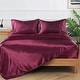 preview thumbnail 3 of 25, Remembrance Satin 4-piece Bed Sheet Set King - Burgundy