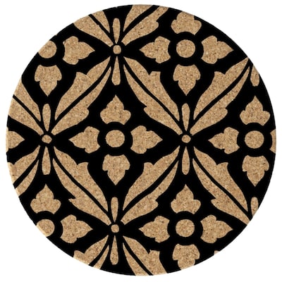 Museum Ebony 4 Pack Absorbent Cork Coaster Made in The USA 4" Round