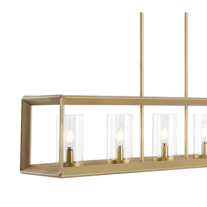 Anna Linear Metal/Glass LED Pendant, Oil Rubbed Bronze by JONATHAN Y