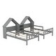 preview thumbnail 9 of 26, Double Twin Size Platform Bed with House-Shaped Headboard and Built-in Nightstand, Grey - Functional Design for Kids' Rooms