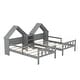 preview thumbnail 9 of 26, Double Twin Size Platform Kids Bed Frame with House-Shaped Headboard and Built-in Nightstand, No Box Spring Required, Grey