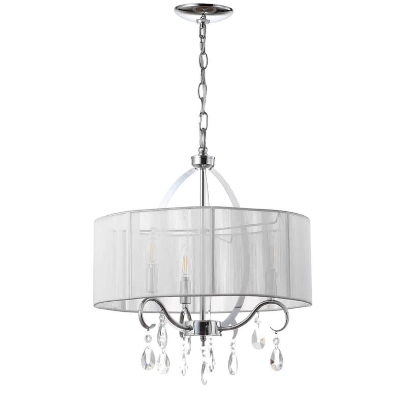 SAFAVIEH Lighting Dione Adjustable 3-Light Chrome Chandelier - 18"x18"x21.75 - 93.75"
