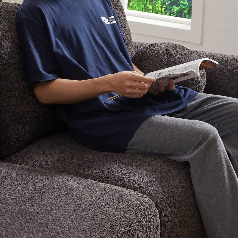 90'' Comfortable Sofa with 2 Cushions, 2 Ball Pillows