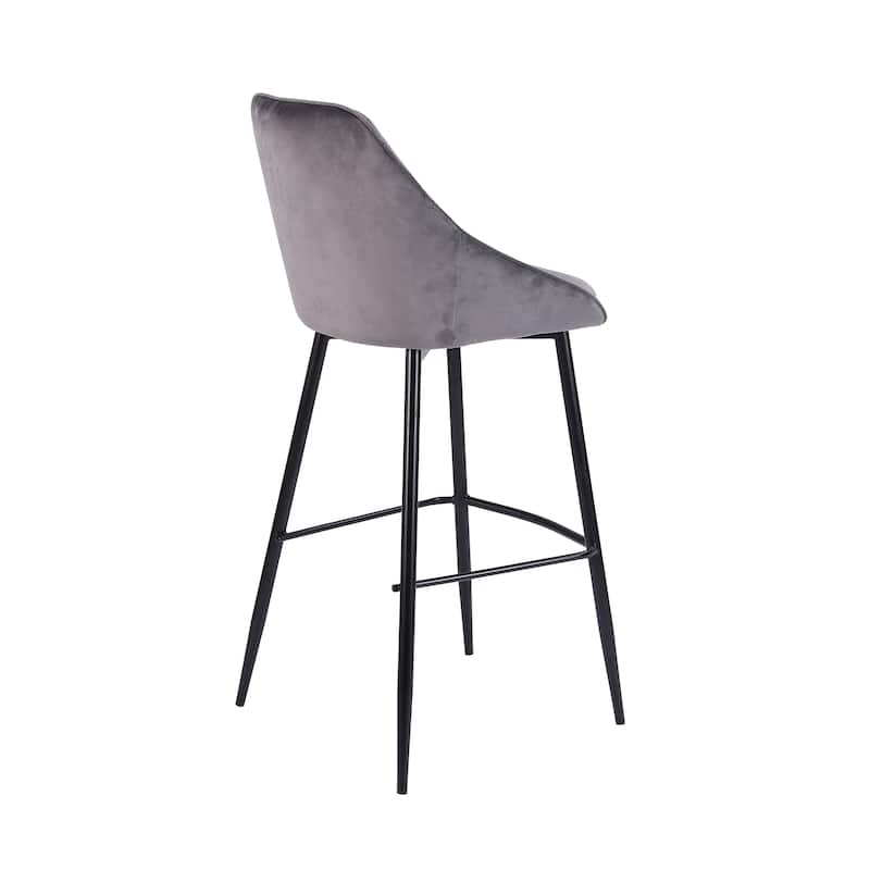 Porthos Home Ugo Bar Stools Set of 2, Velvet Upholstery, Iron Legs
