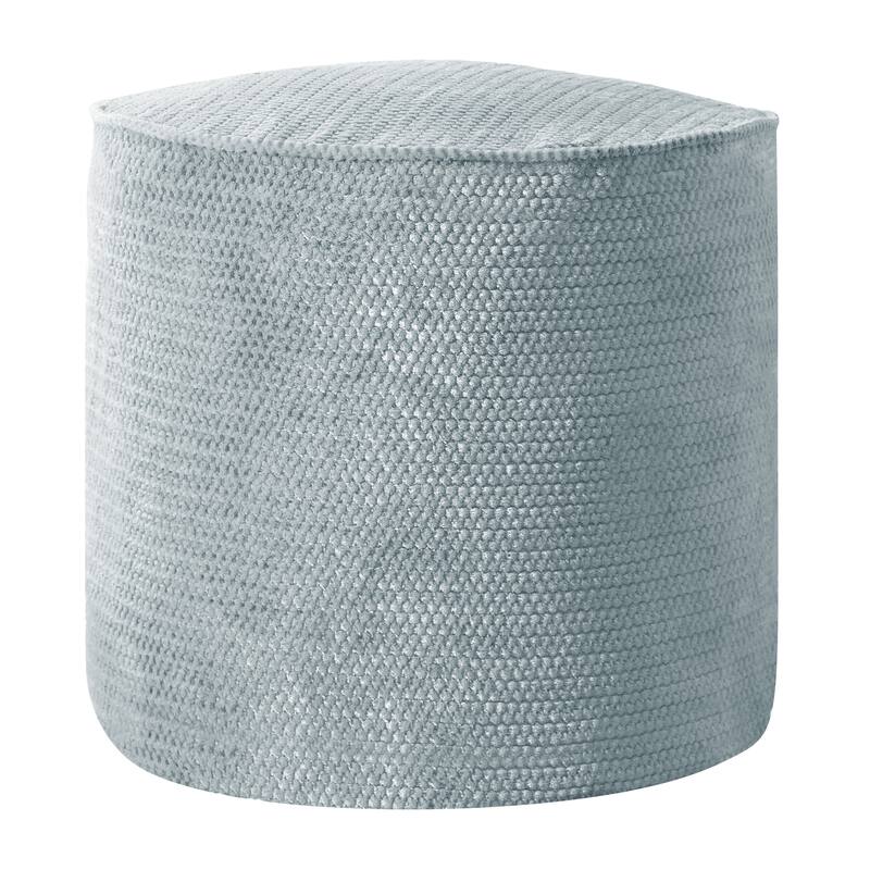 Sorra Home Velvet Shimmer Indoor Textured Round Bean Pouf/Ottoman