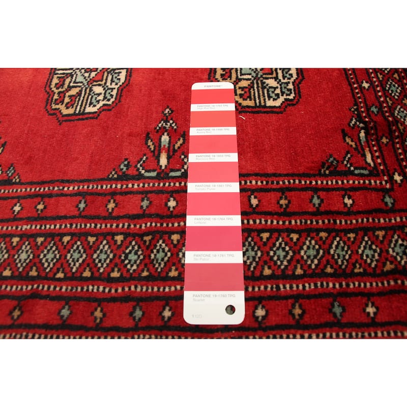 ECARPETGALLERY Hand-knotted Finest Peshawar Bokhara Red Wool Rug - 2'0 x 3'4