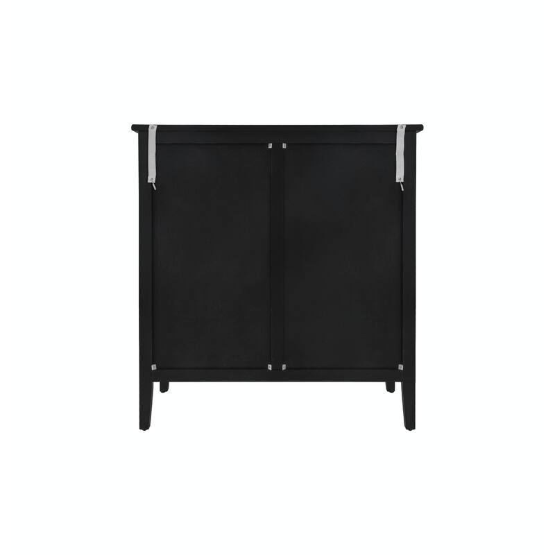 3-Drawer Cabinet with Hollow-Carved Design and Metal Handles