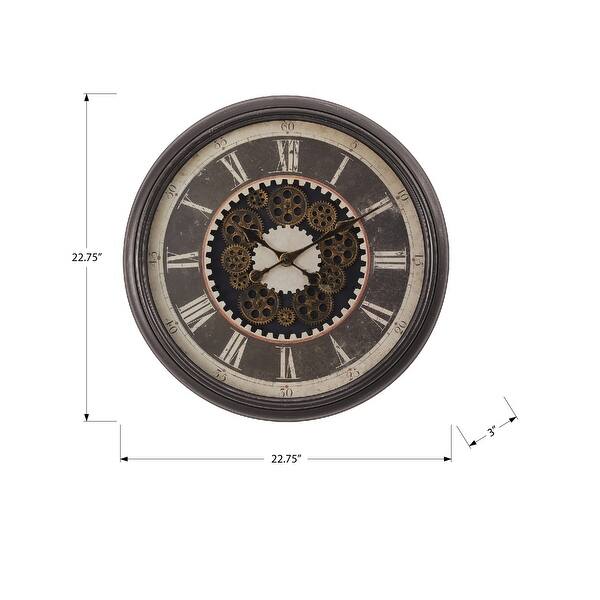 Round Brown Gear Mechanism Wall Clock - Bed Bath & Beyond - 42735607