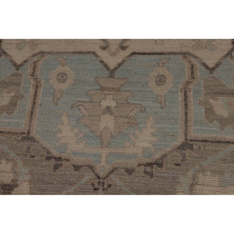 Vegetable Dye Oushak Turkish Rug Handmade Transitional Wool Carpet - 9'11"x 13'10"