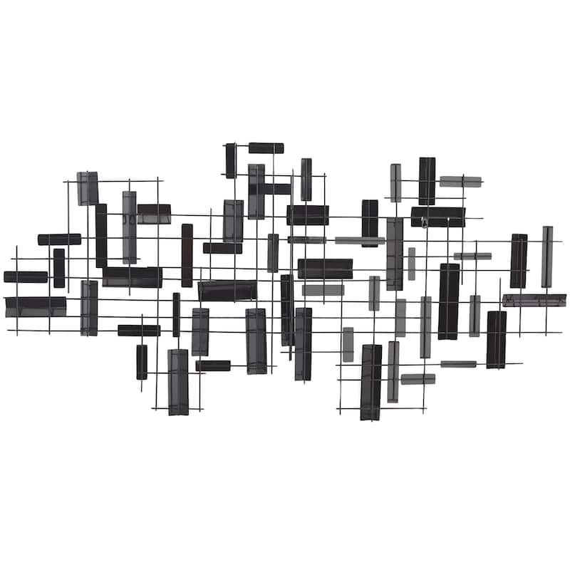 Metal Geometric 3D Stripes Home Wall Decor - Gold or Black - CosmoLiving by Cosmopolitan