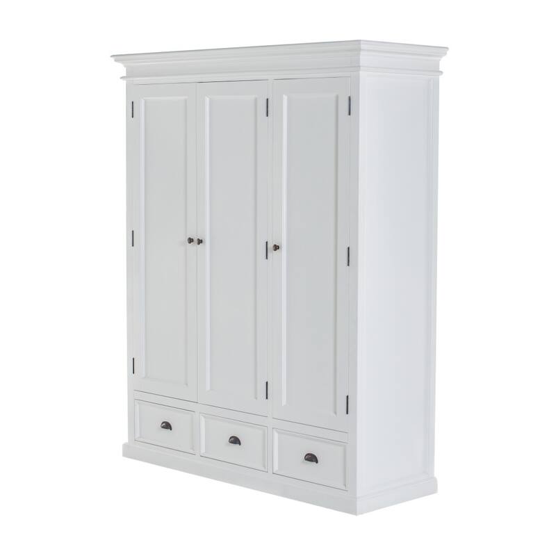 HomeRoots 62" Off White Solid Wood Frame Standard Curio Cabinet With Six Shelves