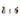 Transpac Glass 6.5 in. Multicolor Autumn Squirrel Figurine Set of 3