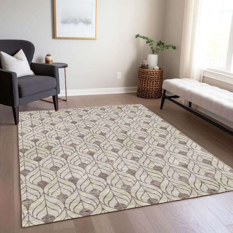 Machine Washable Indoor/ Outdoor Chantille Contempoary Geo Rug