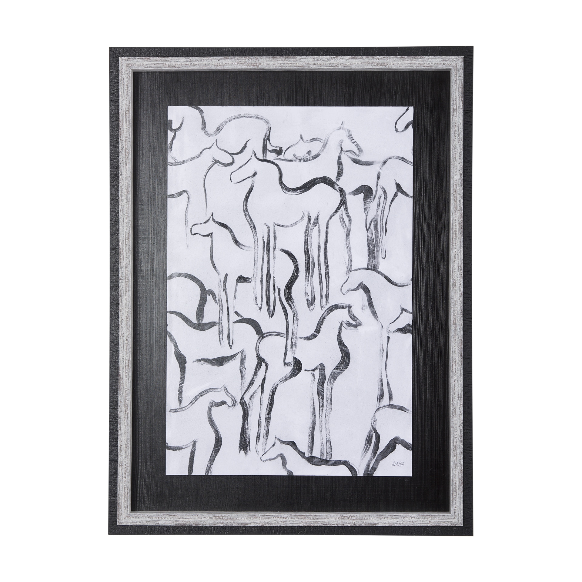 Horse Herd I by Mercana Studio a Hand Embellished Textured Framed Art Print
