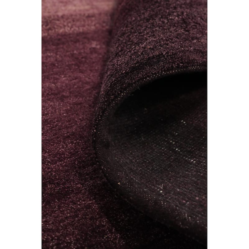 Hand Knotted Oriental 100% Wool Carpet Modern Stripe Purples Gabbeh Area Rug - 7' 9'' X 5' 7''