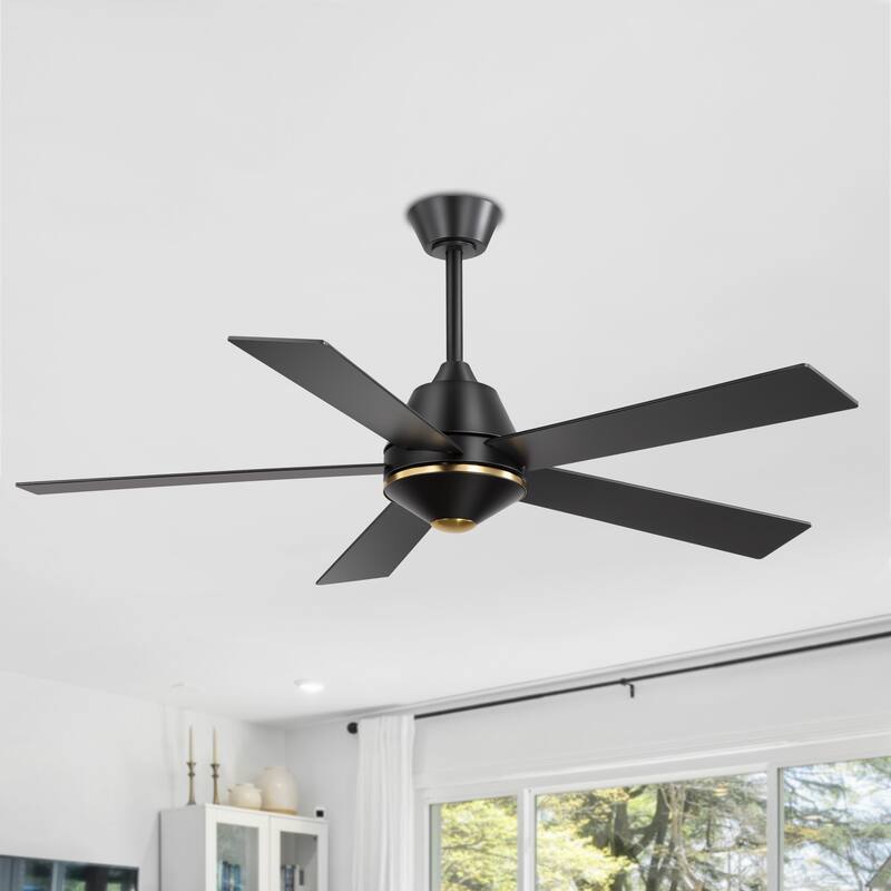 52 Inch 5-Blade BlackGold Ceiling Fan with Remote without Light